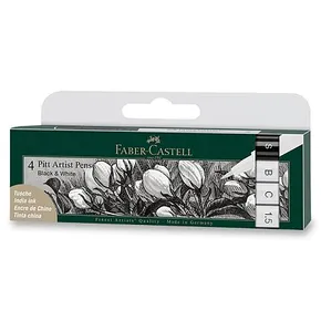 Marker Faber-Castell Pitt Artist Pen 4 Stück, schwarz & weiß